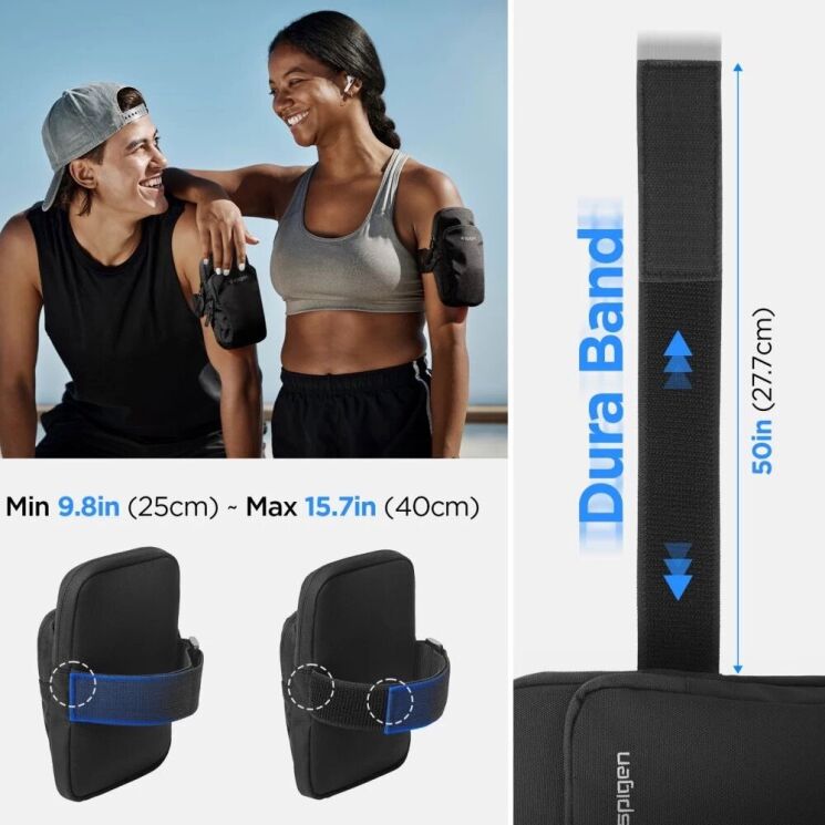 Чехол на руку Spigen (SGP) Dynamic Shield Armband A702 (AMP04617) - Black: фото 10 из 11