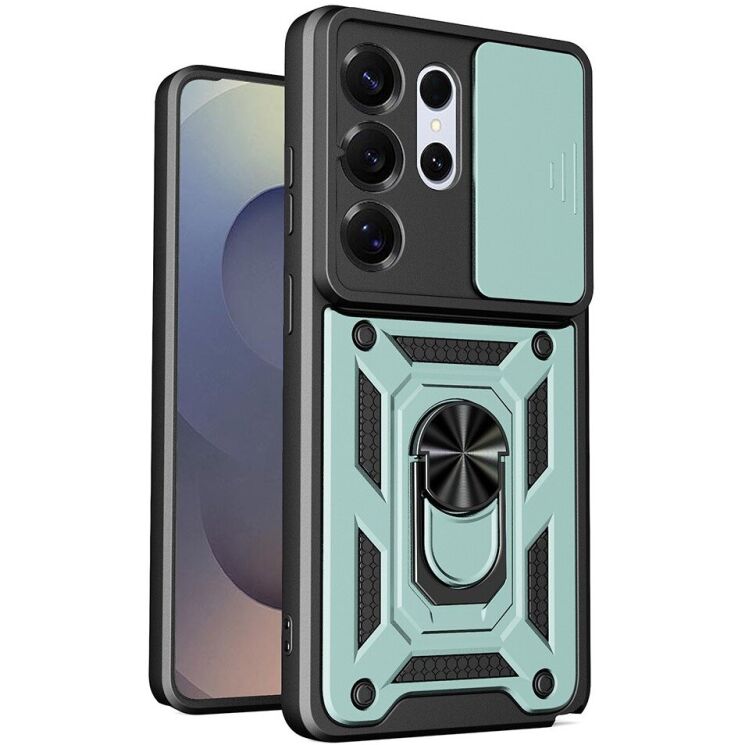 Чехол с защитой камеры Deexe Armor Shield для Samsung Galaxy S26 Ultra - Green: фото 1 из 8