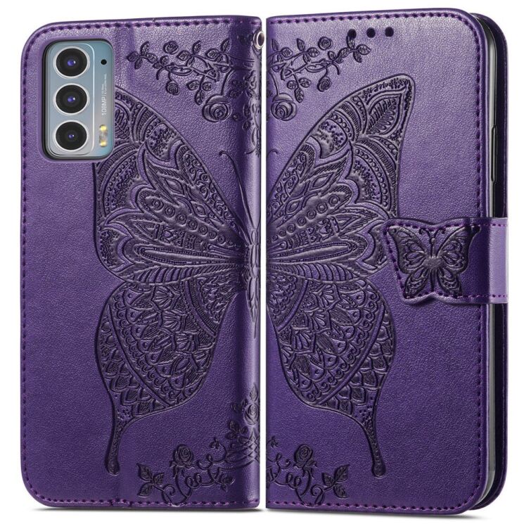 Чохол UniCase Butterfly Pattern для Motorola Edge 20 - Purple: фото 2 з 9