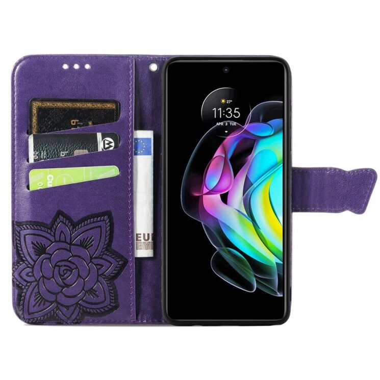Чохол UniCase Butterfly Pattern для Motorola Edge 20 - Purple: фото 5 з 9