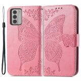 Чехол-книжка с рисунком UniCase Butterfly Pattern для Nokia G42 - Pink: фото 1 из 6
