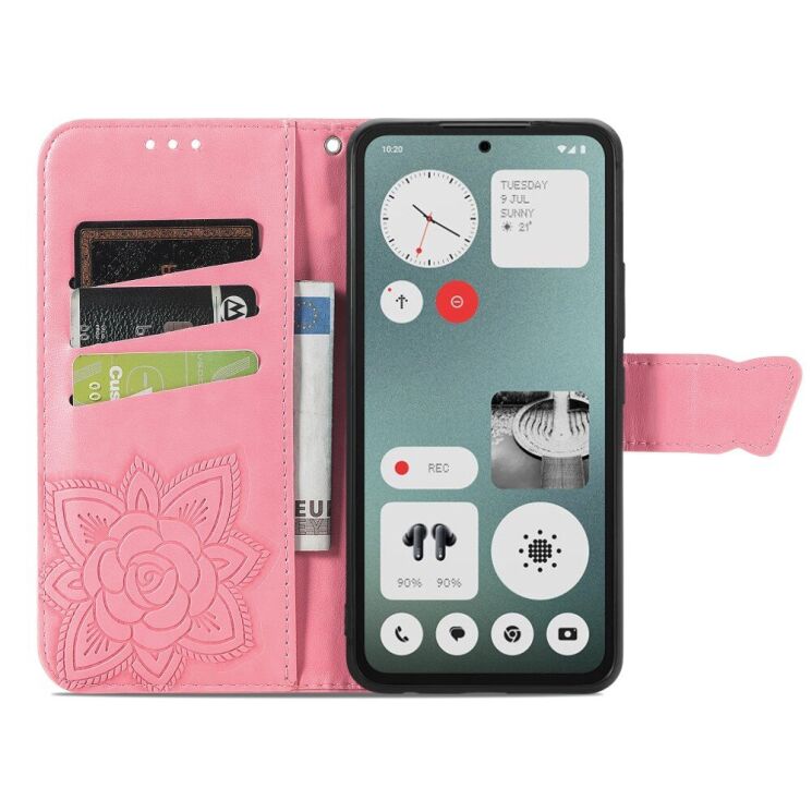 Чехол UniCase Butterfly Pattern для Nothing CMF Phone 1 - Pink: фото 2 из 9