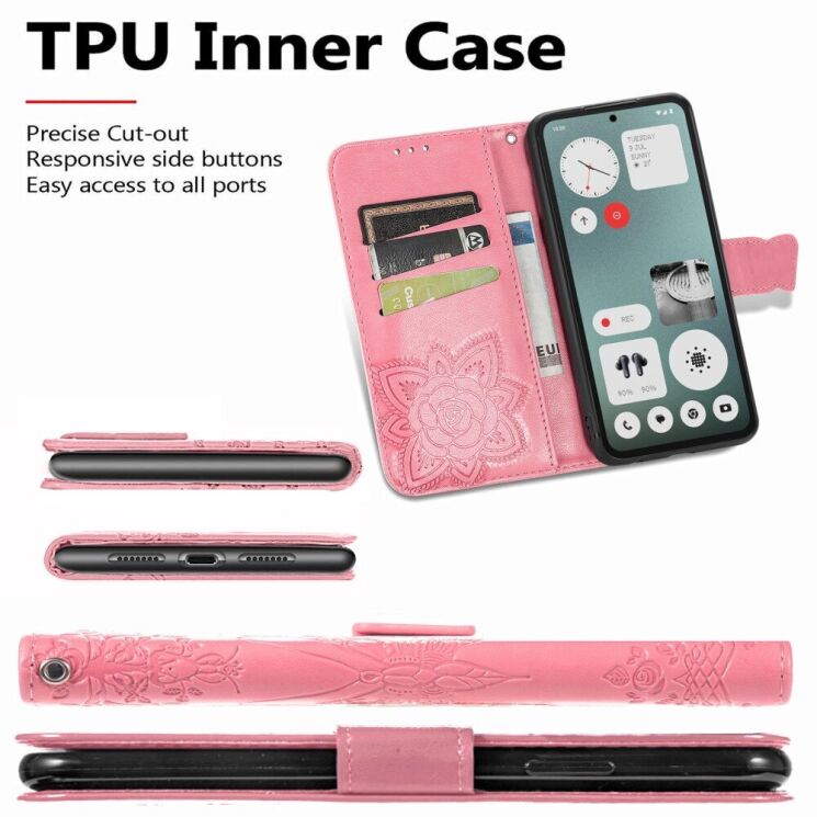 Чехол UniCase Butterfly Pattern для Nothing CMF Phone 1 - Black: фото 7 из 9