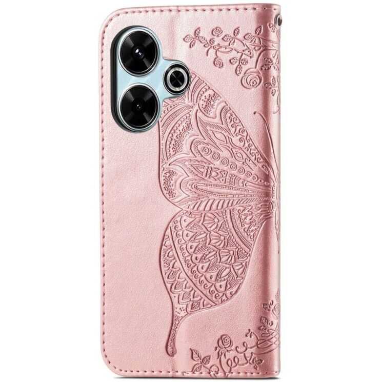 Чехол UniCase Butterfly Pattern для Xiaomi Redmi 13 - Rose Gold: фото 5 из 7