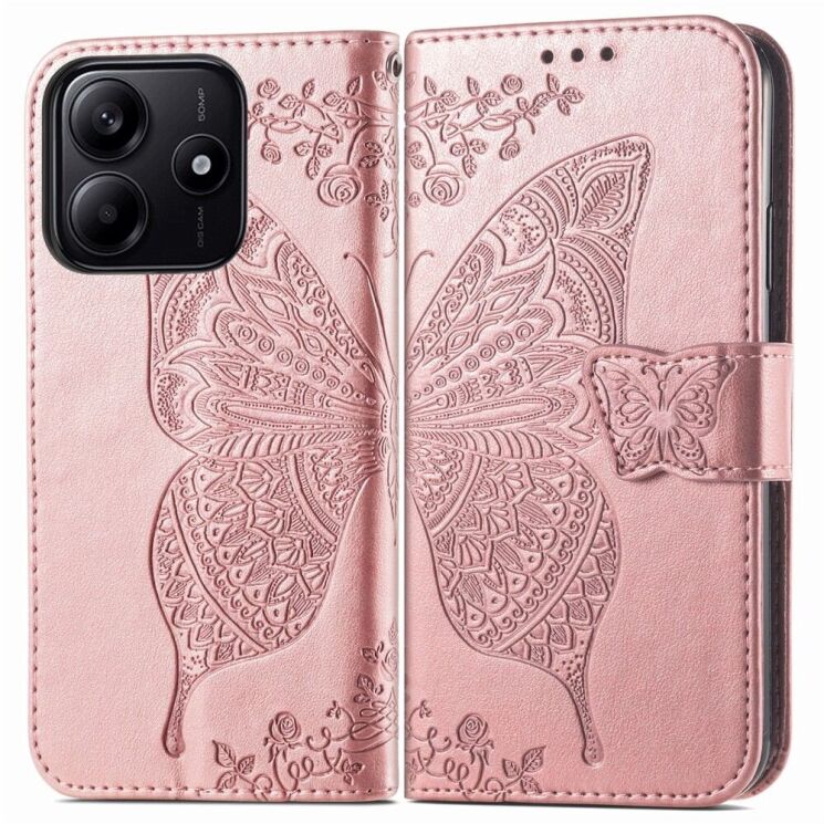 Чехол UniCase Butterfly Pattern для Xiaomi Redmi Note 14 5G - Rose Gold: фото 1 из 9