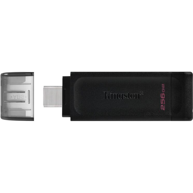 Флеш-накопитель Kingston DT 70 256GB Type-C (DT70/256GB) - Black: фото 1 из 4