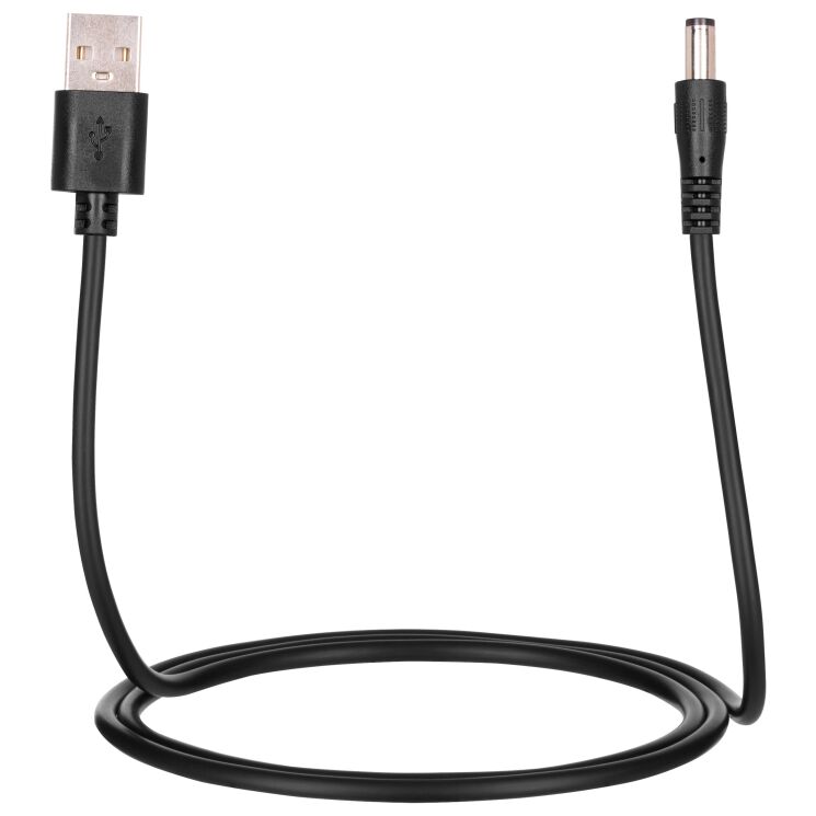 Кабель 2E USB to DC 5.5х2.1мм (5V, 1.5A, 1m) - Black: фото 2 из 3