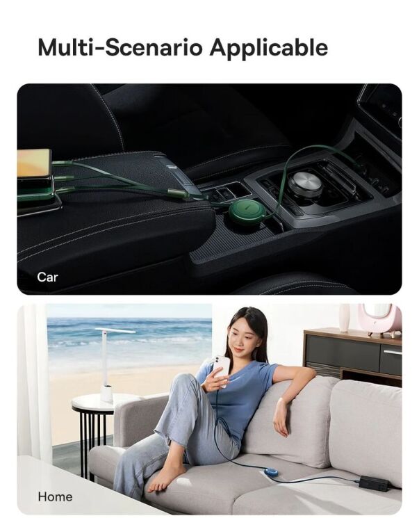 Кабель Baseus Bright Mirror 2 Series 3-in-1 USB to MicroUSB+Lightning+Type-C (66W, 1.1m) CAMJ010101 - Black: фото 26 з 32