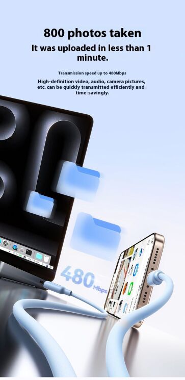 Кабель Baseus Foamed Silicone Type-C to Type-C (100W, 6A, 1m) E0426700 - Black: фото 11 з 14