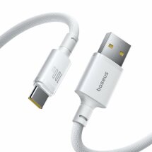 Кабель Baseus New Braided USB to Type-C (100W, 2m) - White: фото 1 з 9
