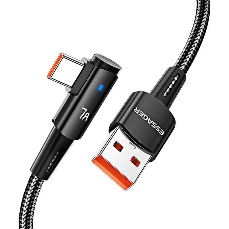 Кабель ESSAGER Sunset USB to Type-C (100W, 7A, 3m) EXCWT7A-CGC01-P - Black: фото 1 з 10