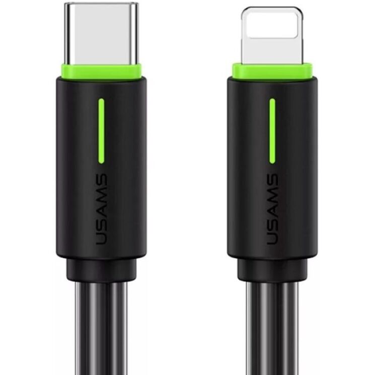 Кабель USAMS SJ735 Type-C to Lightning (30W, 2.4A, 1m) - Black: фото 1 з 16