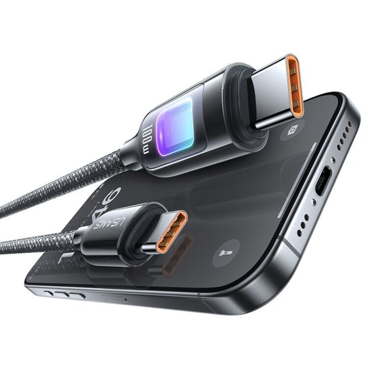 Кабель USAMS US-SJ750 Type-C to Type-C (100W, 1.2m) - Tarnish: фото 4 з 18
