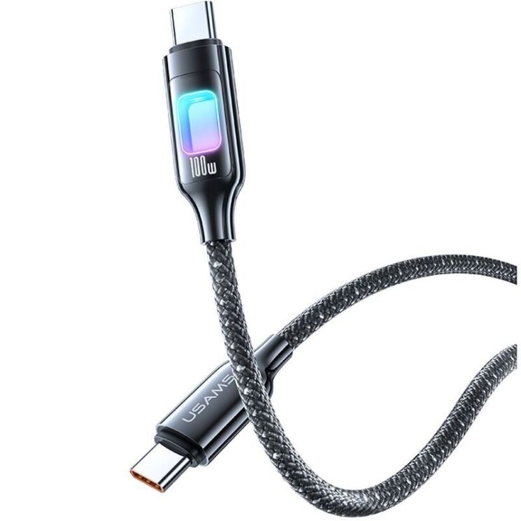 Кабель USAMS US-SJ750 Type-C to Type-C (100W, 1.2m) - Tarnish: фото 3 з 18