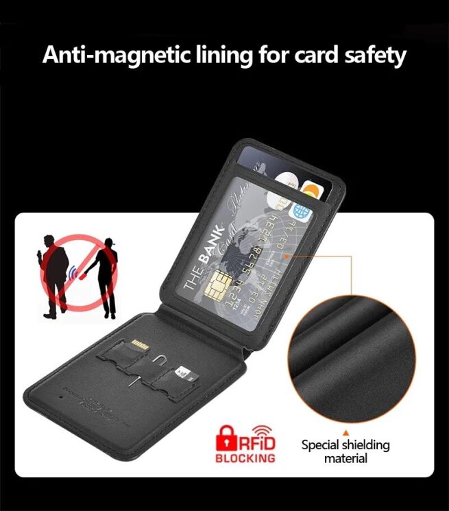 Кардхолдер WIWU MW-005 Mag Wallet FM - Black: фото 10 из 17