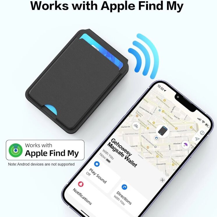 Кардхолдер WIWU MW-005 Mag Wallet FM - Black: фото 11 из 17