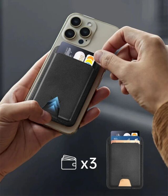 Кардхолдер WIWU MW-005 Mag Wallet FM - Black: фото 12 из 17