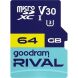 Картка пам&rsquo;ятi GOODRAM MicroSDXC Rival 64GB V30 UHS I U3 R100 + адаптер (GGSM3AA-0640R12) (945190). Фото 1 з 3