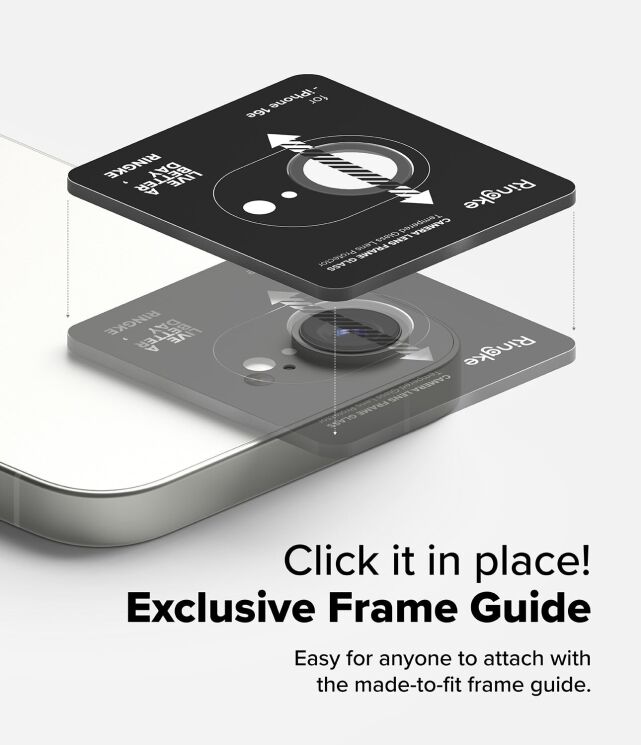 Комплект защитных стекол Ringke Camera Lens Frame Glass для Apple iPhone 16e (8800293852933) - Black: фото 11 из 15