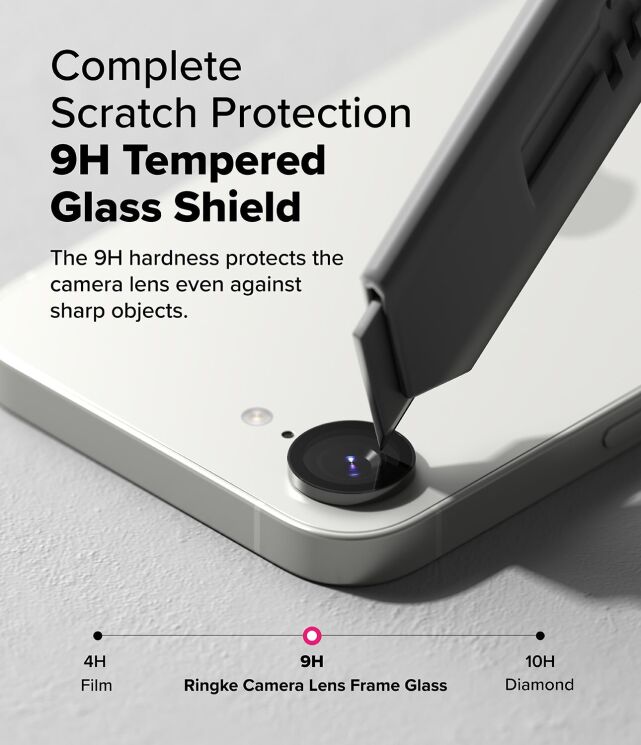 Комплект защитных стекол Ringke Camera Lens Frame Glass для Apple iPhone 16e (8800293852933) - Black: фото 9 из 15