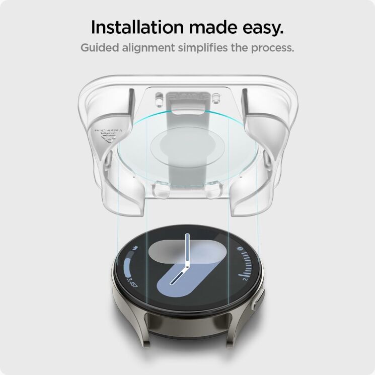 Комплект защитных стекол Spigen (SGP) Screen Protector EZ Fit Glas.tR (FW) для Samsung Galaxy Watch 7 (44mm): фото 9 из 11