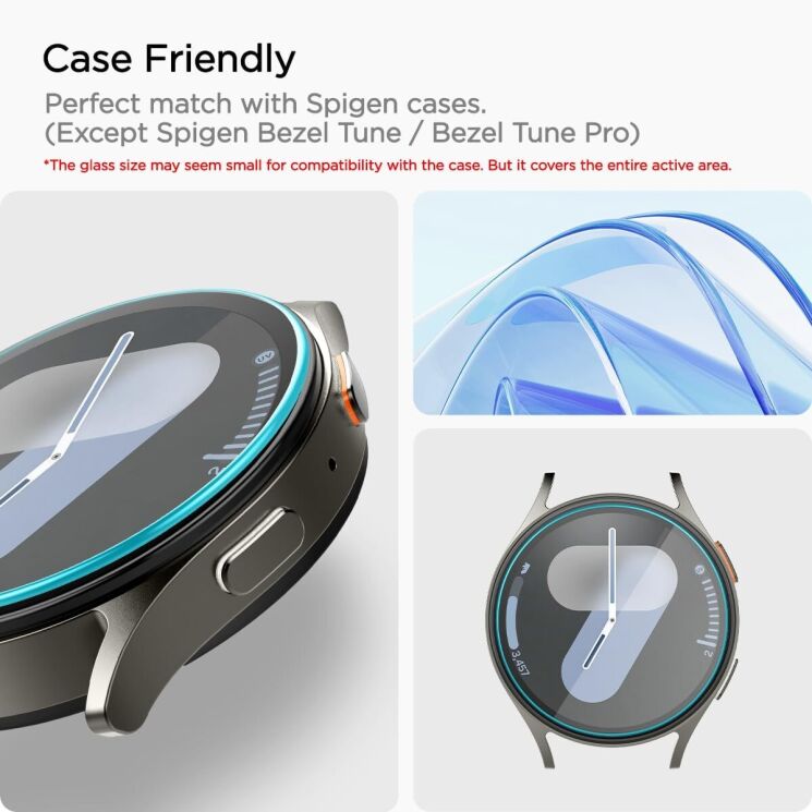 Комплект защитных стекол Spigen (SGP) Screen Protector EZ Fit Glas.tR (FW) для Samsung Galaxy Watch 7 (44mm): фото 10 из 11