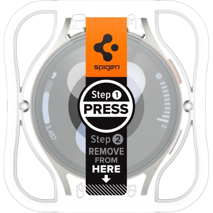 Комплект защитных стекол Spigen (SGP) Screen Protector EZ Fit Glas.tR (FW) для Samsung Galaxy Watch 7 (44mm): фото 5 из 11