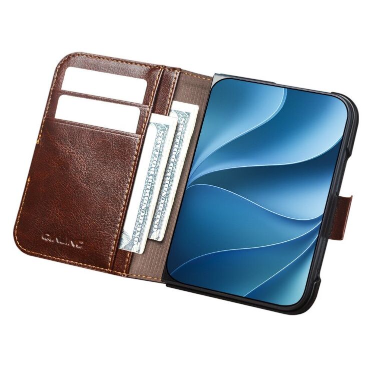 Шкіряний чохол QIALINO Classic Case (FF) для iPhone Duo - Brown: фото 2 з 5