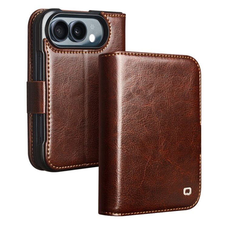 Шкіряний чохол QIALINO Classic Case (FF) для iPhone Duo - Brown: фото 1 з 5