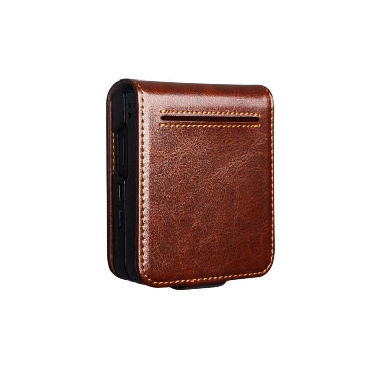 Шкіряний чохол QIALINO Classic Case (FF) для Samsung Galaxy Flip 7 - Brown: фото 3 з 11