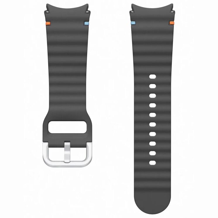 Оригинальный ремешок Sport Band (S/M) для Samsung Galaxy Watch 4 / 4 Classic / 5 / 5 Pro / 6 / 6 Classic / 7 / FE (ET-SNL30SBEGEU) - Dark Gray: фото 2 из 3