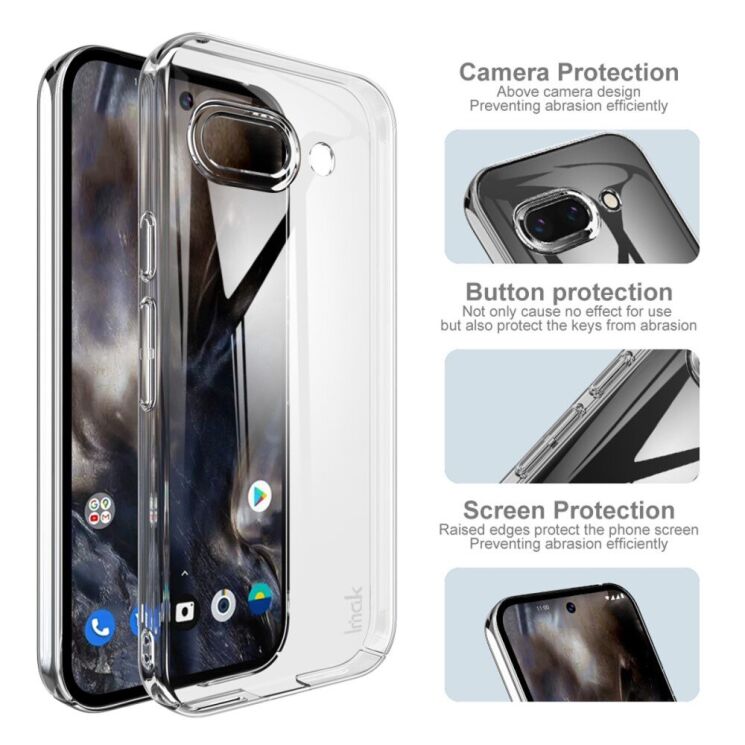 Пластиковый чехол IMAK Crystal II Pro для Google Pixel 9a - Transparent: фото 6 из 9