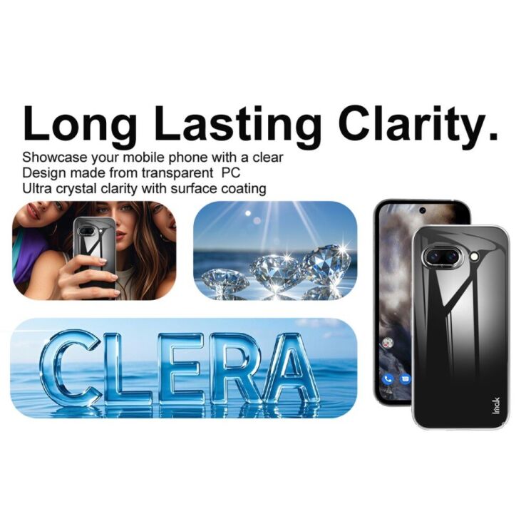 Пластиковый чехол IMAK Crystal II Pro для Google Pixel 9a - Transparent: фото 7 из 9