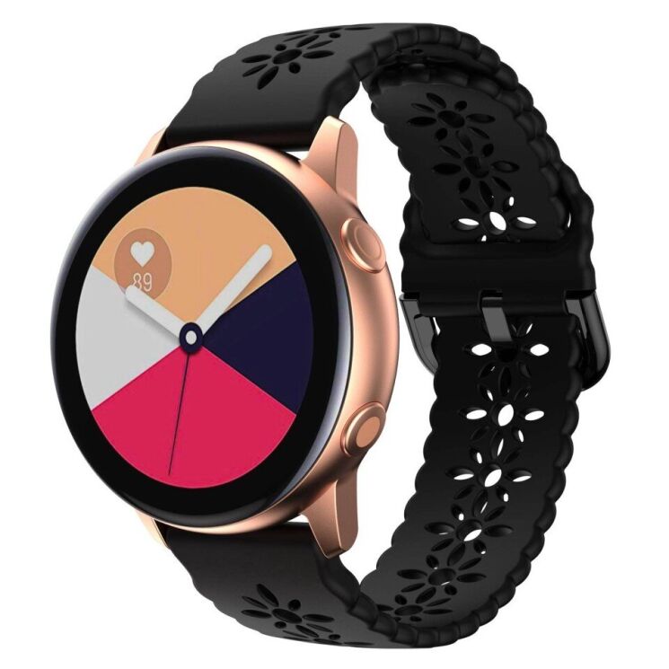 Ремешок Deexe Blossom Strap для Samsung Galaxy Watch 5 (40/44mm) / 5 Pro (45mm) - Black: фото 1 из 5