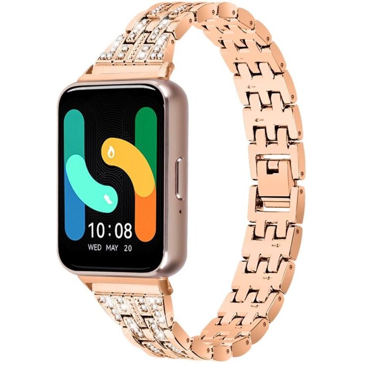 Ремінець Deexe Crystal Design для Samsung Galaxy Fit 3 - Rose Gold: фото 1 з 6