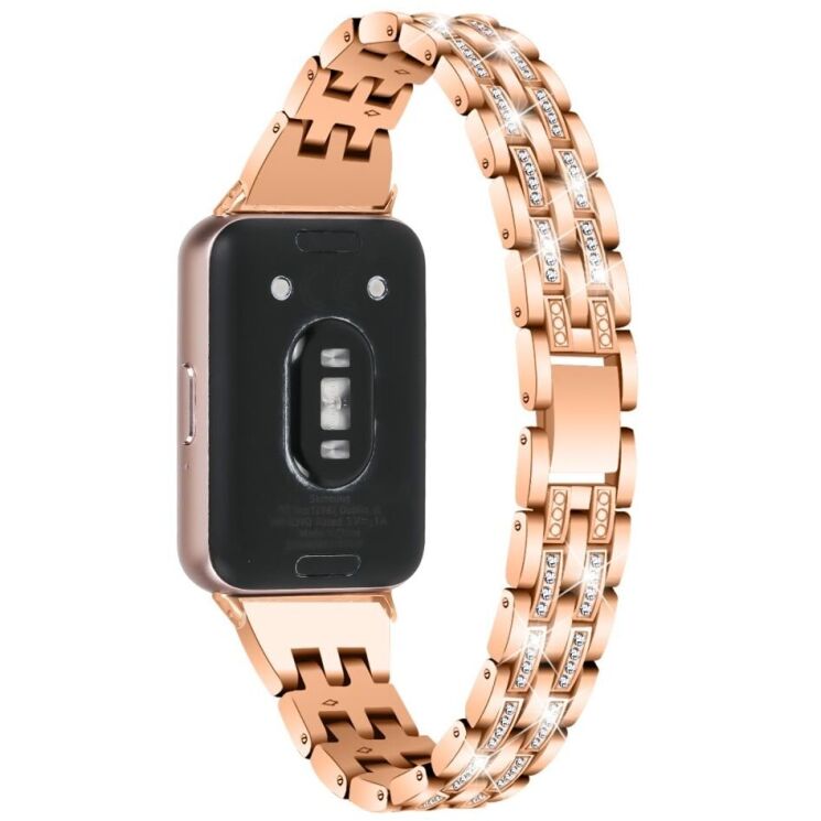 Ремінець Deexe Crystal Design для Samsung Galaxy Fit 3 - Rose Gold: фото 3 з 6
