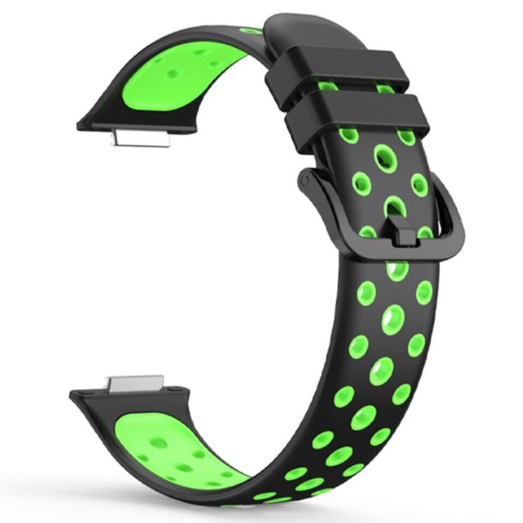 Ремешок Deexe Dot Color для Huawei Watch Fit 2 - Fluorescent Green / Black: фото 4 из 6