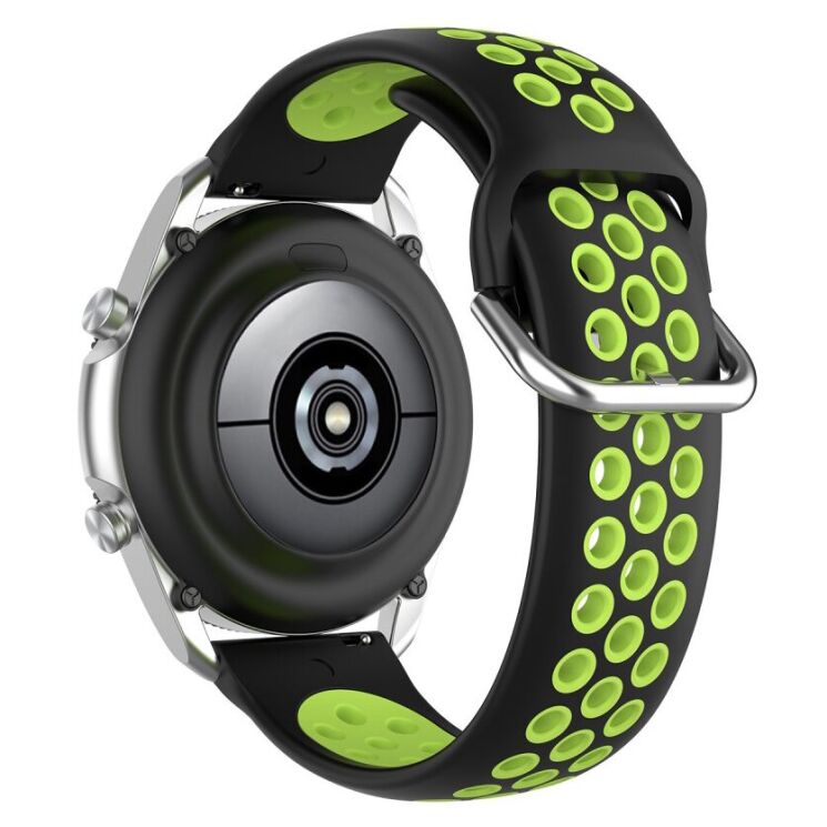 Ремешок Deexe Dual Color для Samsung Galaxy Watch 3 (41mm) - Black / Fluorescent Green: фото 4 из 5