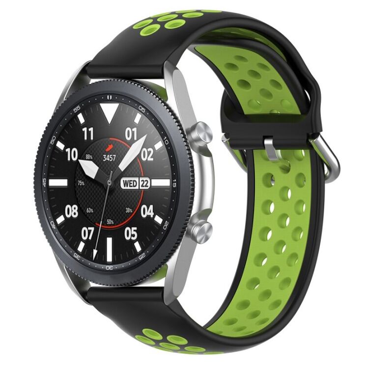 Ремешок Deexe Dual Color для Samsung Galaxy Watch 3 (41mm) - Black / Fluorescent Green: фото 5 из 5