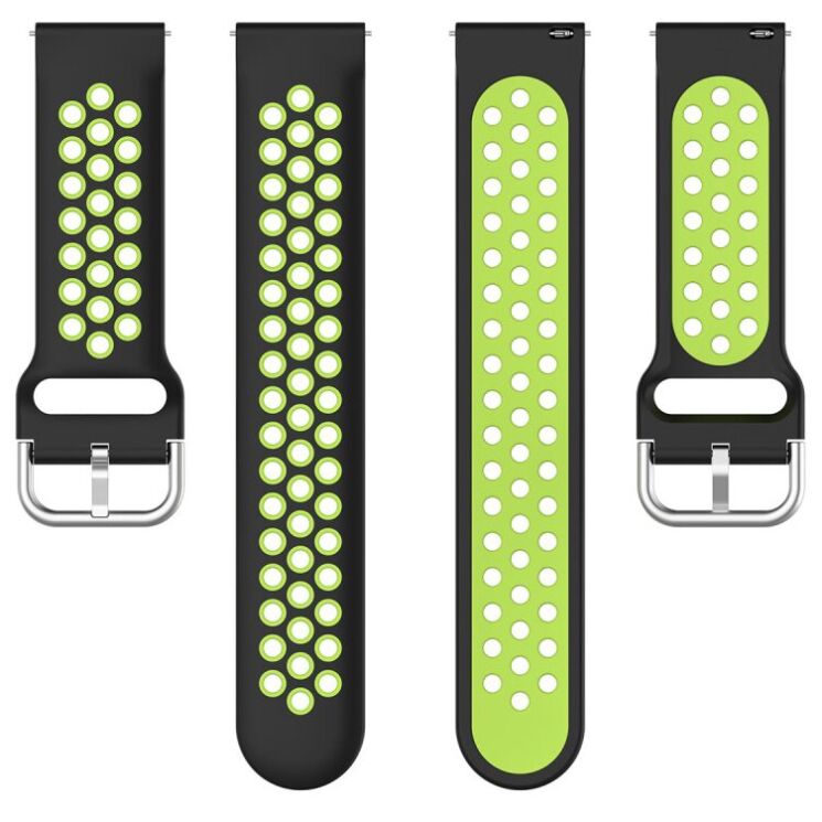 Ремешок Deexe Dual Color для Samsung Galaxy Watch 3 (41mm) - Black / Fluorescent Green: фото 3 из 5