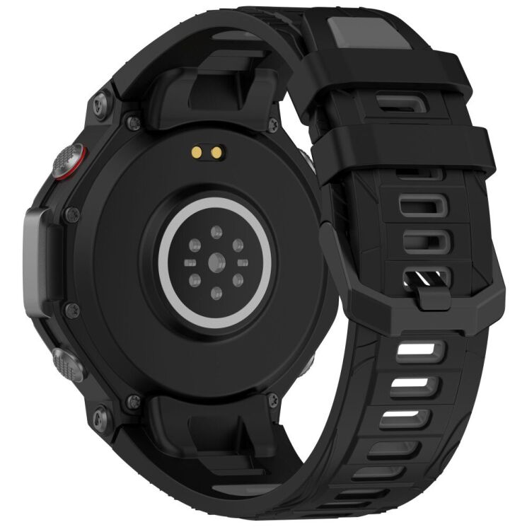 Ремінець Deexe Dual Color для Xiaomi Amazfit T-ReX 3 - Black / Grey: фото 1 з 9