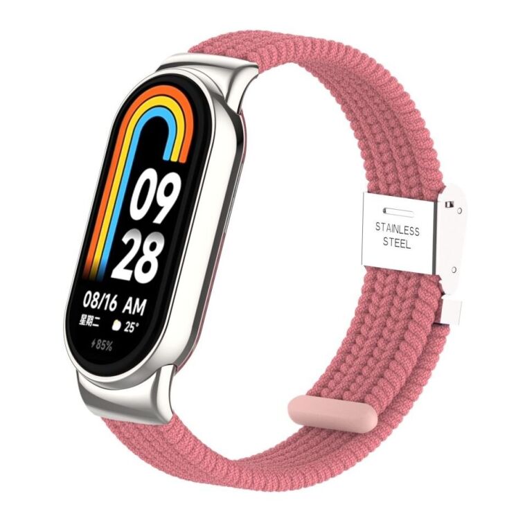 Ремешок Deexe Nylon Bracelet для Xiaomi Mi Smart Band 8 / 9 - Pink: фото 5 из 6