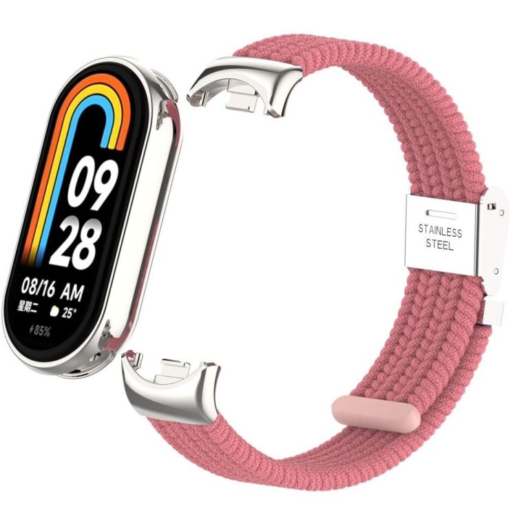 Ремешок Deexe Nylon Bracelet для Xiaomi Mi Smart Band 8 / 9 - Pink: фото 3 из 6