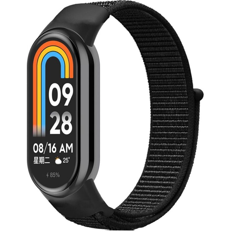 Ремешок Deexe Nylon Loop для Xiaomi Mi Smart Band 8 / 9 - Black: фото 1 из 3
