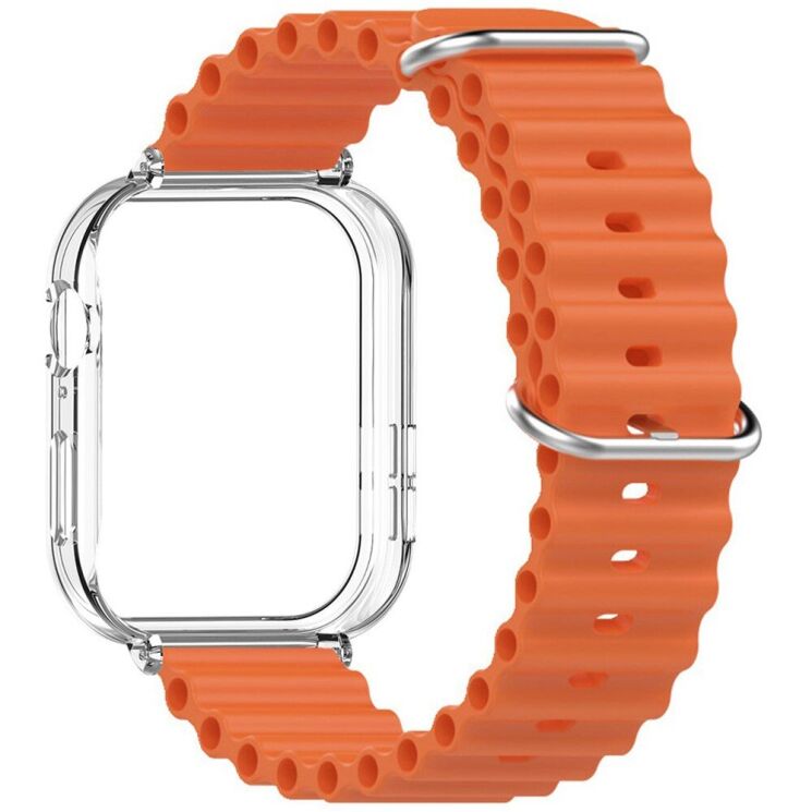 Ремешок Deexe Ocean Silicone для Huawei Watch Fit 3 - Orange: фото 3 из 3