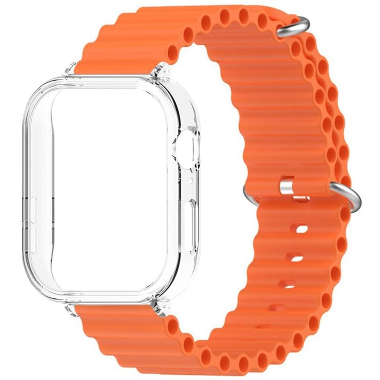 Ремешок Deexe Ocean Silicone для Huawei Watch Fit 3 - Orange: фото 2 из 3