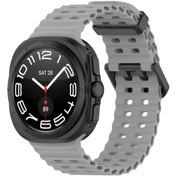 Ремешок Deexe Ocean Strap для Samsung Galaxy Watch Ultra (47mm) - Grey: фото 4 из 9