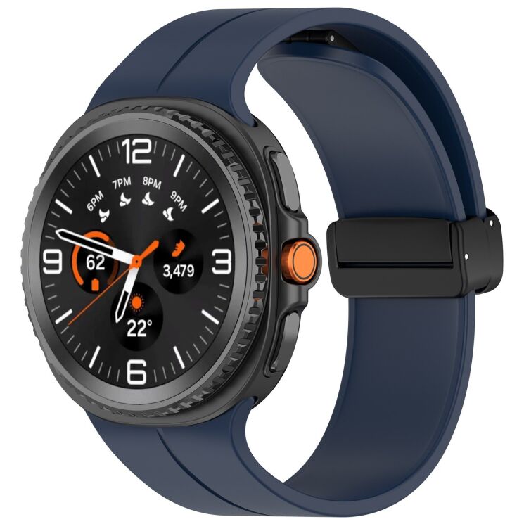 Ремінець Deexe Soft Line для Samsung Galaxy Watch 8 (40/44mm) / 8 Classic / Ultra (2025) - Midnight Blue: фото 2 з 5