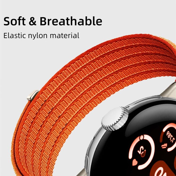 Ремешок Deexe Soft Weave для Google Pixel Watch 4 / 3 / 2 / 1 (41mm) - Orange: фото 4 из 5