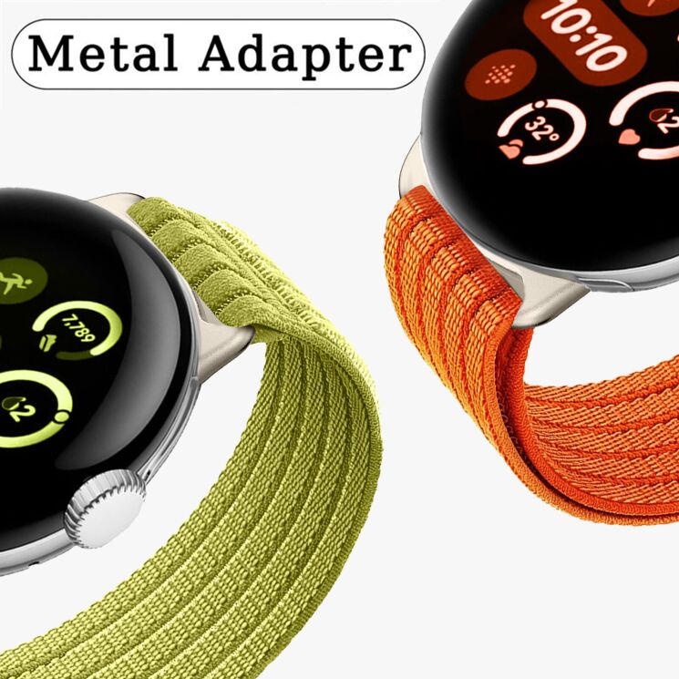 Ремешок Deexe Soft Weave для Google Pixel Watch 4 / 3 / 2 / 1 (41mm) - Orange: фото 5 из 5